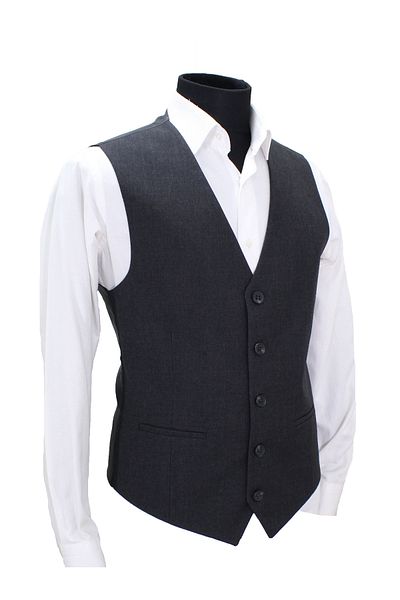 MENTOR REGALO V-Collar Dark Gray Vest Sherj Fabric Regular Fit 480531