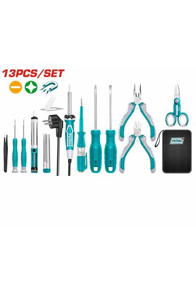 TOTAL Total Tkttsk0132 13pcs/set Electronic Tool Kit Canvas Bag
