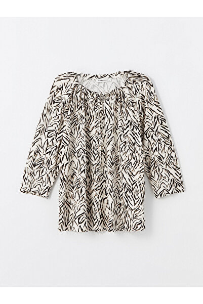 LC Waikiki Tie Collar Patterned Women's Blouse