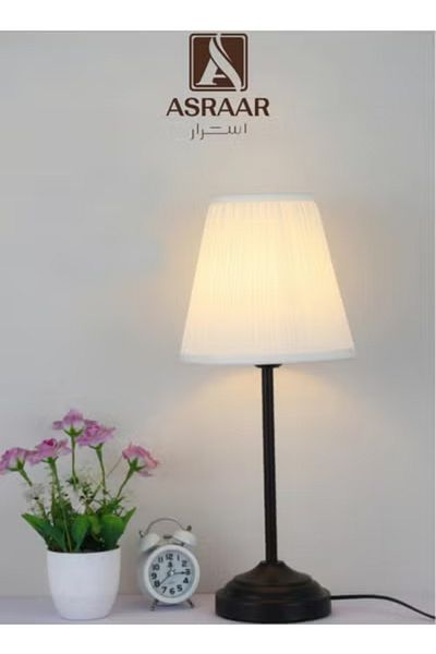 Asraar Decorative Table Lamp – 55cm, Soft Lighting, 75W Bulb, Elegant Metal Finish – Black