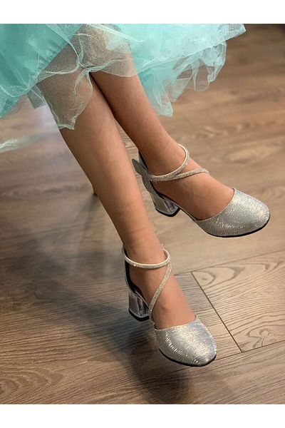 MİA MONDO Children's Stoned Band Detailed Closed Front Evening Dress Heeled Shoes