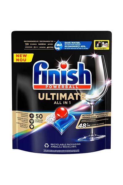 Finish POWERBALL DISHWASHING DETERGENT CAPSULES 50PCS ULTIMATE ALL IN 1