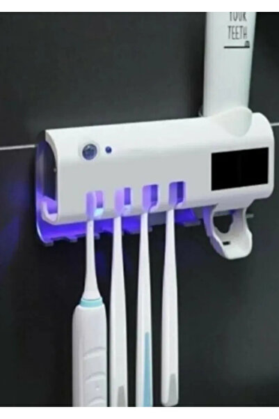 CNGZSHOP Έξυπνος αυτόματος αποστειρωτής οδοντόβουρτσας τοίχου, θήκη για οδοντ...
