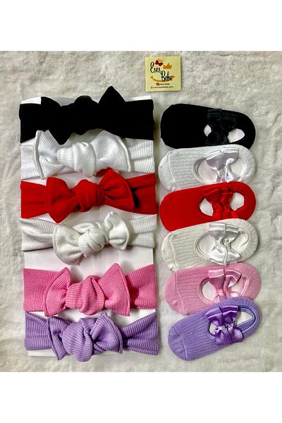 ESES BEBE Baby Girl Bandana Socks Set (12 Pieces)