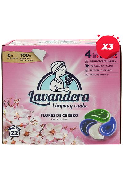 Lavandera X3 - LAVANDERA DETERGENT CAPSULES  22PCS CHERRY BLOSSOMS