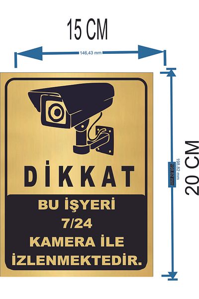 sıradışıhediyem مكان العمل BU مراقب 24/7 مع لوحة كاميرا معدنية 20x15 سم
