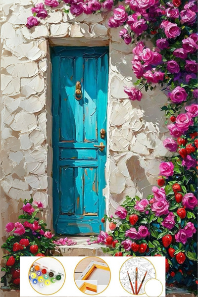 Puzzle Sayılarla Boyama Tuval Seti 35x50 Cm Sayılarla Boyama Tuval Seti Fırça...