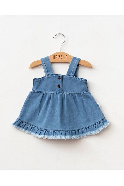 İnci Denim Dress & 100% Cotton Balloon Sleeve Blouse Jean Set