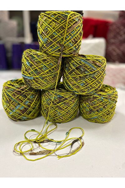 göçer خيط حياكة صيفي للحياكة اليدوية، خيط فيسكوز أخضر زيتوني وتصميم فراشة ملو...