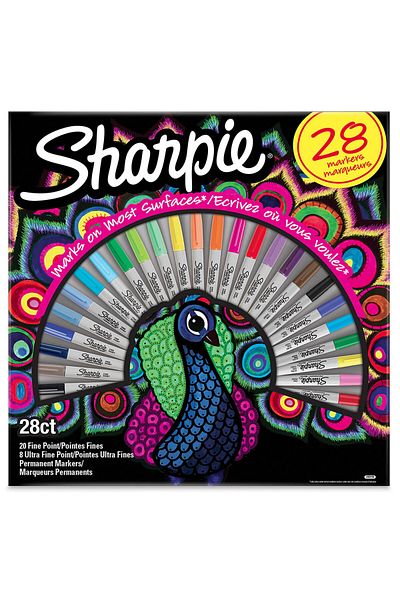 Sharpie Set of 28 Fine Permanent Parcel Pens - Peacock