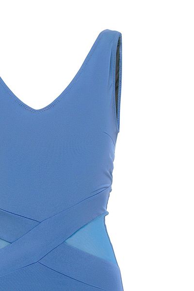 AQUAVİVA Costum de baie Aquaviva pentru femei, albastru Perla, cu detaliu din tul