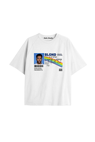Kalic Studio Tricou unisex bărbați femei blond Frank Ocean alb