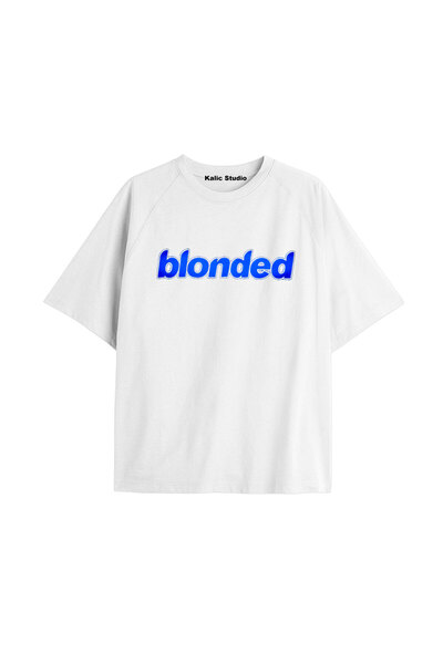 Kalic Studio Tricou unisex bărbați femei blond Frank Ocean alb