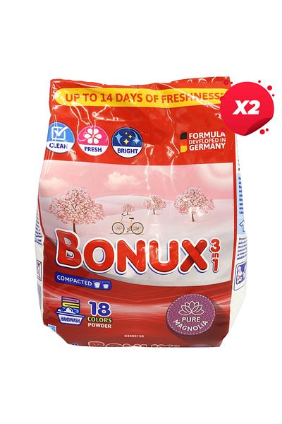 Bonux X2 - DETERGENT BONUX SPĂLARE MÂNĂ 900G 3IN1 MAGNOLIA 18 SPĂLĂRI