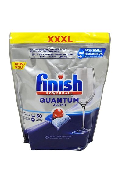Finish DISHWASHING DETERGENT CAPSULES 60PCS QUANTUM POWERBALL ALL IN 1