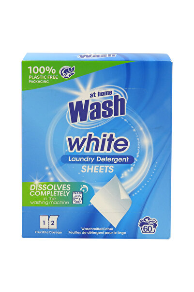 At Home Απορρυπαντικό ρούχων, μαλακτικό υφασμάτων, 60SP, λευκό