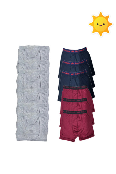 Pi Giyim Комплект боксьори за момчета от 12 части, 6 боксера за спортисти, 6 ...