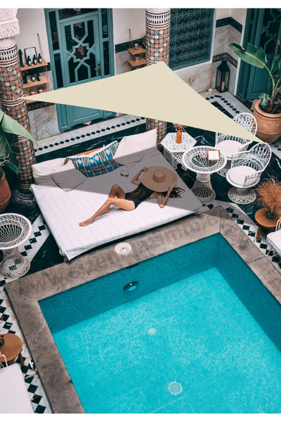 sizenelazım Üçgen Gölgelik Tente Su Geçirmez Oxford Kumaş 3mt X 3mt X 4.25mt ...