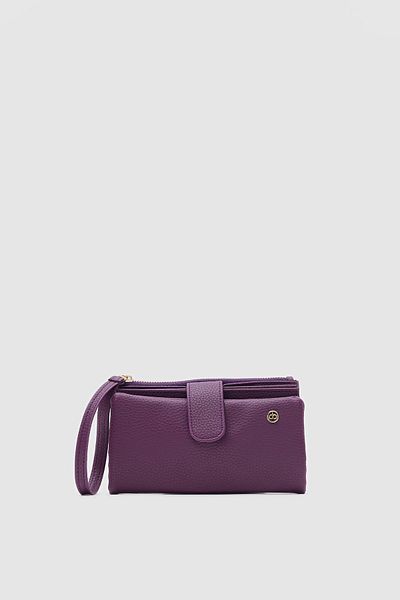 OLLBAG Etras Purple Color Multi-Compartment Women's Wallet with Passport Compartment