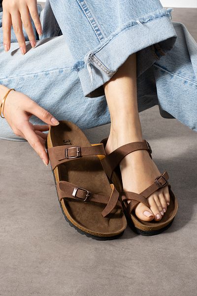 SWORD Casual Slippers - Ορθοπεδικές Παντόφλες Σόλας Πόρπη με διπλή ζώνη Καθημερινές άνετες παντόφλες για το σπίτι και έξω