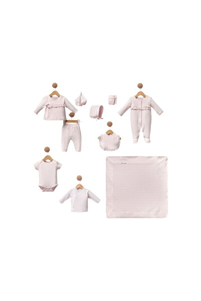 Cassiope 427421CS Kız Bebek Dantelli 10'lu Kutulu Hastane Çıkış Zıbın Set