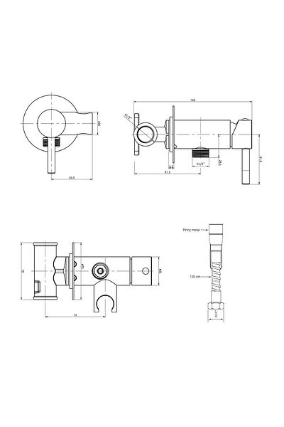 Fause Built-In Spiral Bidet Set Hot Cold Set102-3