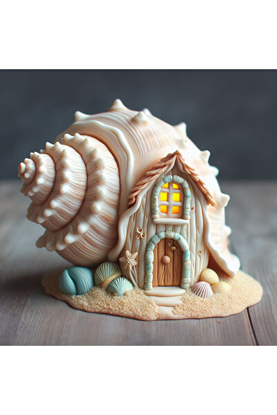 ÇAĞATÖLYE Silikon Kalıp Deniz Kabuğu Ev Mum Kalıbı 6,5x8,6 cm