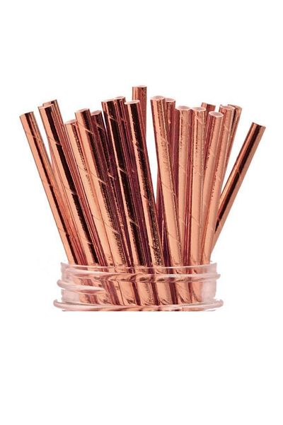 ELGALA Kaliyemli Glossy Paper Straws 20 Cm, 25 Pieces