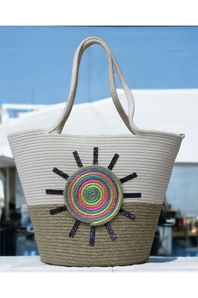 Hediyeninellitonu Handmade Bag, Beach Bag. Straw Bag Large Bag, Daily Handle Bag Jute Bag