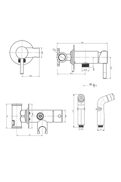 Fause Spiral Taharatmatik Taharet Set (Hot and Cold) Set101-3