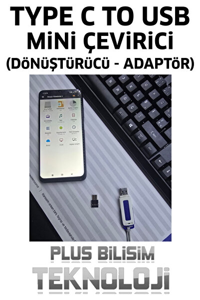 Plus Bilişim Type C To Usb Otg Çevirici Mini Dönüştürücü, Adaptör, Telefona, Tablete Usb, Mouse Klavye Bağla Oem