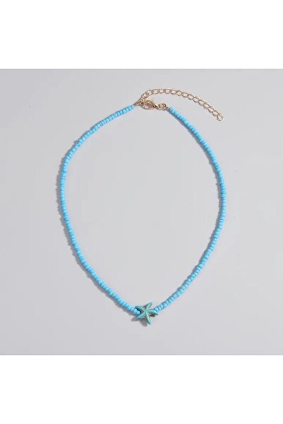 MYSTERY TAKI AKSESUAR قلادة من خرز نجم البحر الطبيعي