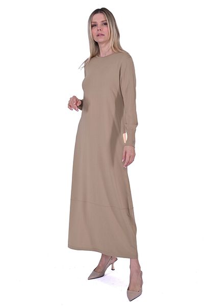 Invee İnvee 6930 - Camel Colored Knitwear Dress