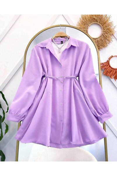 Cherry Garment Design KADIN TESETTÜR KALP KEMERLİ GÖMLEK TUNİK