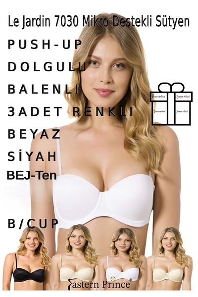Le Jardin Elita 7030 Micro B Cup γυναικείο σουτιέν - με υποστήριξη Push-up και εσώρουχο σύρμα 3 τμχ