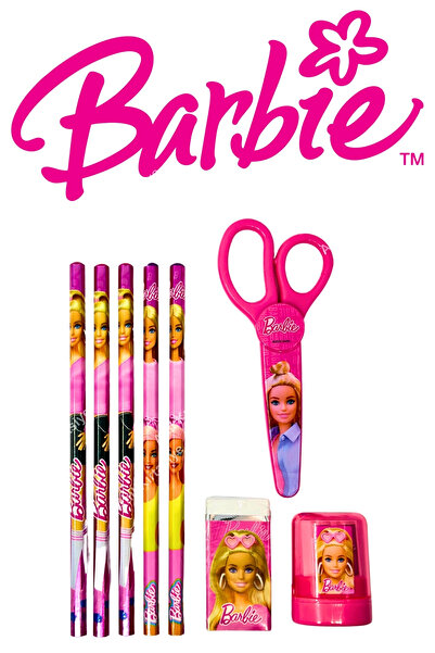 Barbie Lisanslı Mini Kurşun Kalem Seti 8 PARÇA