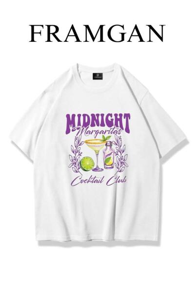 Framgan Γυναικείο μπλουζάκι Midnigth Margaritas με τύπωμα σε χαλαρή γραμμή, λ...