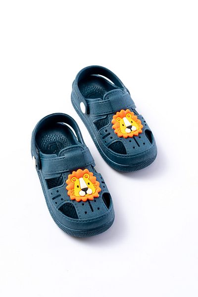 MIENCA Navy Blue Boys Sandals Animal Figured Daily Non-Slip Sole Children's Slippers