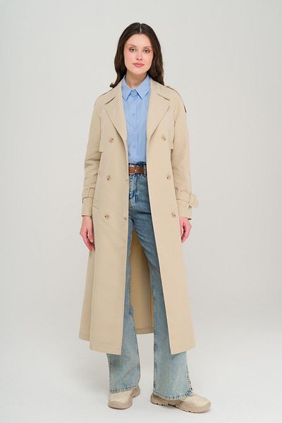 Olcay Ungefütterter langer Trenchcoat mit Raglanärmeln und Cape-Detail BEJ 6701