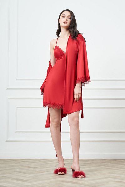 GIONA Micro Fabric Nightgown and Dressing Gown Set