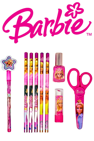 Barbie BARBİE Kurşun Kalem ve Okul Seti 9 PARÇA