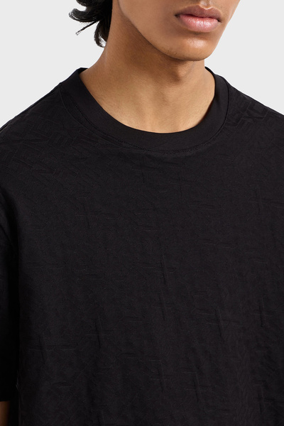 Armani Exchange Ανδρικό μπλουζάκι ποδηλάτου Armani Exchange με ανάγλυφο λογότυπο με κανονική εφαρμογή XM000