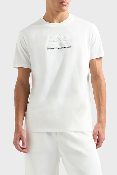 Armani Exchange Tricou pentru ciclism pentru bărbați XM000, cu logo-ul în relief din bumbac Armani Exchange