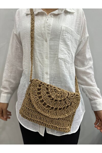 family clothing shop حقيبة كتف مصنوعة يدويًا من الخيزران المضفر