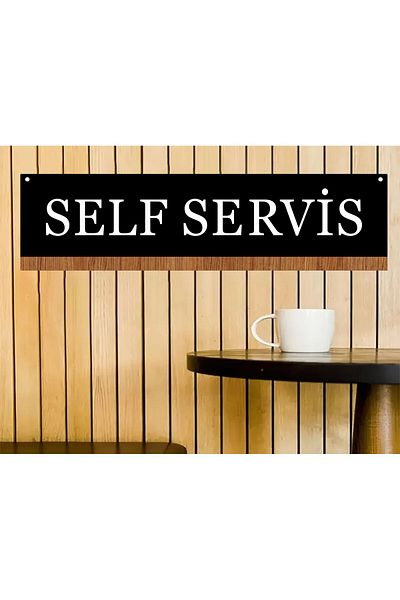 zafrakreklam Self-Service Sign 50X15 cm One Way 3mm Plexiglass