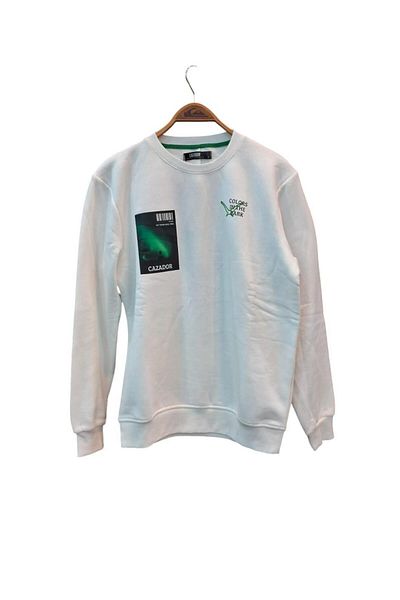 Cazador Ανδρικό φούτερ με στάμπα Crew Neck Λευκό Λευκό Λευκό Λευκό Λευκό Λευκό Λευκό Λευκό Λευκό Λευκό