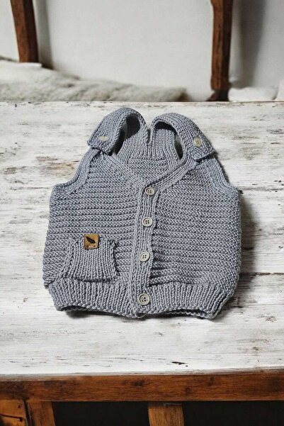 Örgü Sanatı El Örgüsü Yelek Rambo Model Erkek Bebek Yeleği, Örgü Yelek