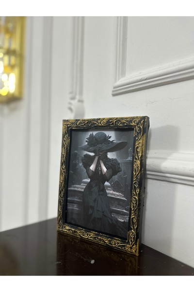 busraconcept Masa de dama in stil vintage neagra 20 cm