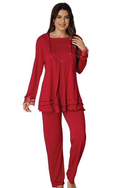 Effort Pijama Set pijama de maternitate din dantela rosie pentru femei 2015