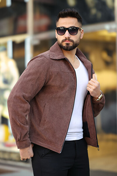 Moderk Yeni Erkek Mevsimlik Kadife Fitilli Kumaş İçi Astarlı İç Cepli Fermuar...